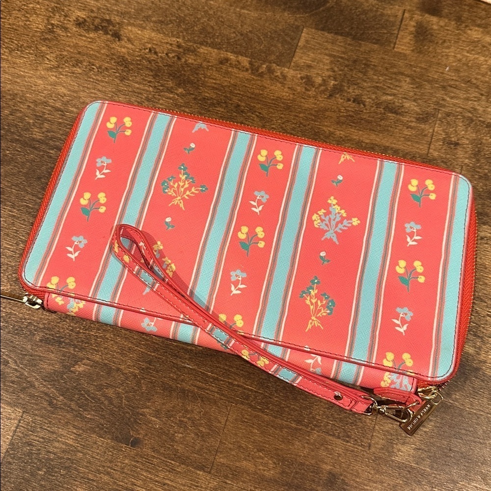 Pencil & Paper Co. x Neely & Chloe Leather Travel Wallet Clutch Wristlet poppy